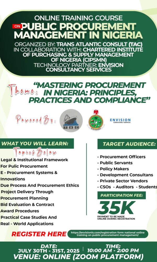 National Online Training on Public Procurement Management