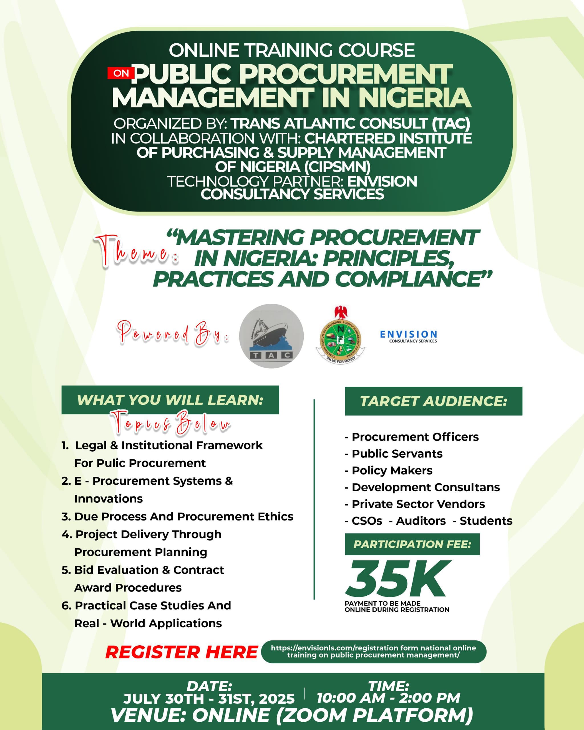 National Online Training on Public Procurement Management